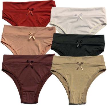 Imagem de Kit 6 de Calcinha Calçola Fristyle Microfibra Lisa Lingerie Atacado, M