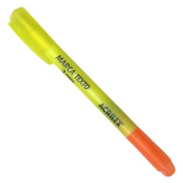 Imagem de Marca Texto Ponta Dupla Amarela/Laranja Traço 3.8mm Acrilex - Jocar Of