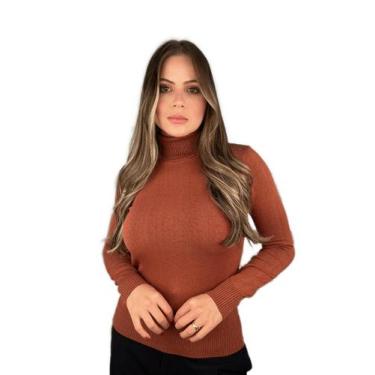 Imagem de Blusa De Frio Cacharrel Feminina Gola Alta Trico Manga Longa - Calu Tr