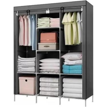 Imagem de Guarda Roupas Desmontável Com 8 Divisores Cinza Yikasa