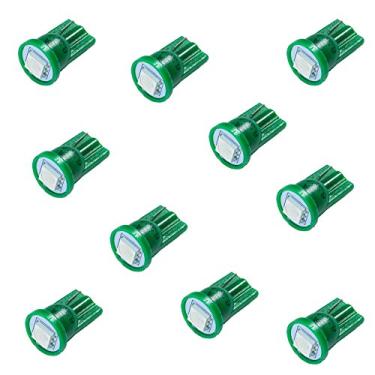 Imagem de PA 10PCS #555 T10 1SMD LED Wedge Pinball Machine Light Lâmpada de Vista Superior Verde-6. 3V