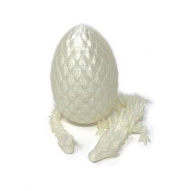 Imagem de MunnyGrubbers - Dragão de Cristal Flexível Articulado de 12" com Ovo Surpresa de 3" x 5" - Brinquedo de Dragão de Luxo 3D Impresso com Articulação Flexível - Colecionável para Maiores de 15 Anos