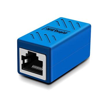 Imagem de Acoplador RJ45, conectores Ethernet, para conector extensor de cabo Ethernet Cat7/Cat6/Cat5e/Cat5 - fêmea para fêmea, azul