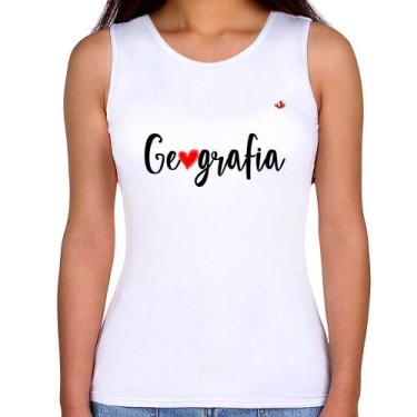 Imagem de Regata Feminina Geografia por amor - Foca na Moda, Branco, G