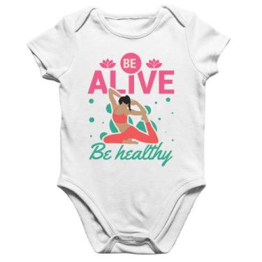 Imagem de Body Bebê Algodão Be Alive Be Healthy - Foca na Moda, Branco, G