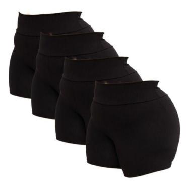 Imagem de Kit 4 Short Plus Size Fitness Curto Cintura Alta Reforçado - Rivas, Pr