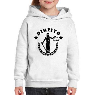 Imagem de Moletom Infantil Direito Justiça - Foca na Moda, Branco, 10