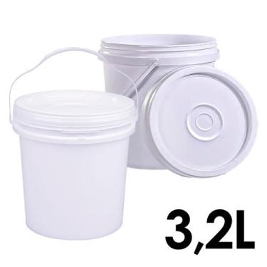 Imagem de Baldes Plástico Industrial 3,2 Litros Alça Plástica Com Tampa - Jaguar