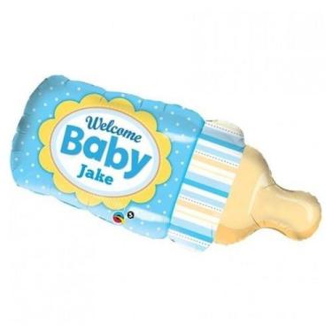 Imagem de Balão de Festa Microfoil 39" 99cm - Mamadeira Welcome Baby Azul - 1 un