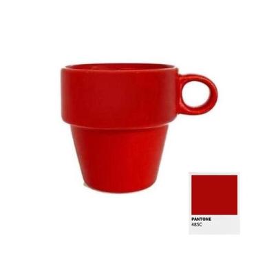 Imagem de Xícara Para Chá Lyor Cerâmica Empilhável Vermelha 210ml 2305