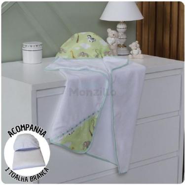 Imagem de KIT 2 Toalhas de Banho Capuz Bebê Estampas - Monzilo Baby Kids, Safari