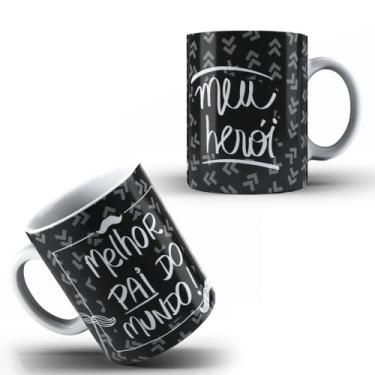 Imagem de Caneca Xícara Dia dos Pais Personalizada Melhor Pai Do Mundo Meu Herói