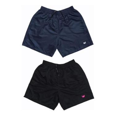 Imagem de Kit 2 Short Moda Praia Relaxado Plus Size Tactel Liso Masculino, Verme