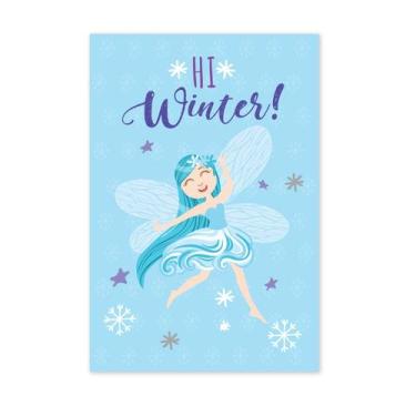 Imagem de Placa Decorativa MDF Fadas e Flores Inverno Azul 20x30cm - Quartinhos