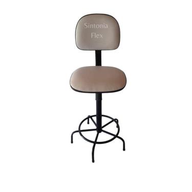 Imagem de Cadeira secretaria caixa alta  com base de ferro sem rodízio corano branco