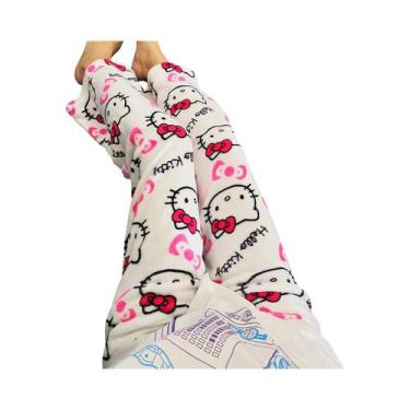 Imagem de Calça de Pijama Feminina Hello Kitty - Grossa, de Lã, com Elástico Dup