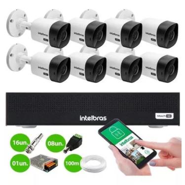 Imagem de Kit 8 Câmeras Hd Visão Noturna 20m Ip66 Dvr 8 Canai - Intelbras