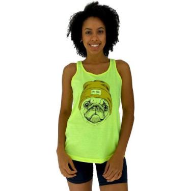 Imagem de Regata Feminina Recorte Nadador MXD Conceito Pug It's Cool, G, Amarelo