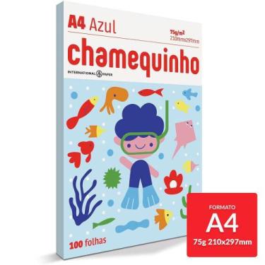 Imagem de Papel Sulfite Chamequinho AZUL 75g/m  A4 21x29,7cm 100 FL - IPAPER