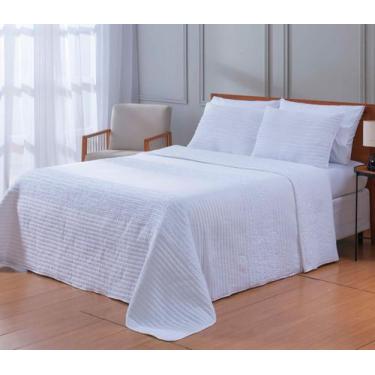 Imagem de Colcha Cobre Leito Casal 03 Peças C/ Porta Travesseiro Paris - Andreza