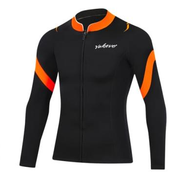 Imagem de INTBOSS Roupa de mergulho masculina, 3 mm, camisa de mergulho masculina, manga comprida, jaqueta masculina, zíper frontal, quente, neoprene, molhada, jaquetas, mergulho, natação, surfe
