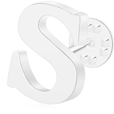 Imagem de Alfinetes de lapela com letra inicial para homens e mulheres broche de nome personalizado para homens, ternos, chapéus, botões de metal, prata A-Z, Cobre, Sem Pedra Preciosa