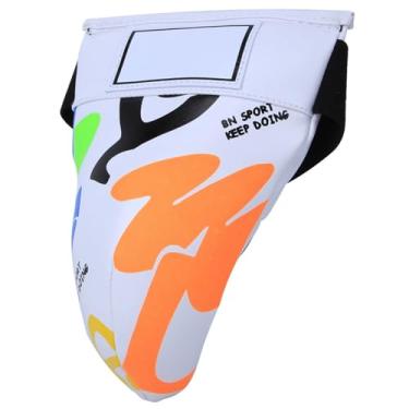 Imagem de Crianças Jockstrap Virilha Guarda Boxe Equipamento de Proteção Sanda Taekwondo Treinamento Branco Preto (Branco)