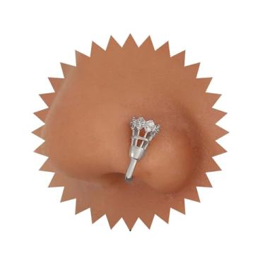 Imagem de Vacaonio Boho Anel de nariz de badminton de cristal dourado com clipe de bola esportiva Cz anel de nariz com punho de badminton bola de peteca dobrável anel de nariz strass joias para mulheres, Aço