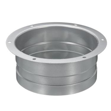 Imagem de YOKIVE Flange de conector de duto, tubo reto de ferro galvanizado, mangueira de escape, flange de conexão de duto de ar, ótimo para sistema de ventilação (cinza, 12 cm)
