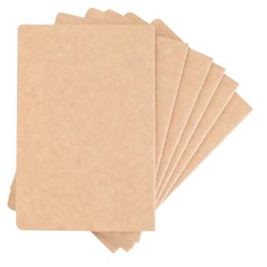 Imagem de TWONE Diário, caderno de viagem com capa macia marrom A5 cadernos para viajantes, trabalho, escola, anotações, levar kraft (14 x 21 cm, 60 páginas pautadas, 30 folhas, pacote com 6)