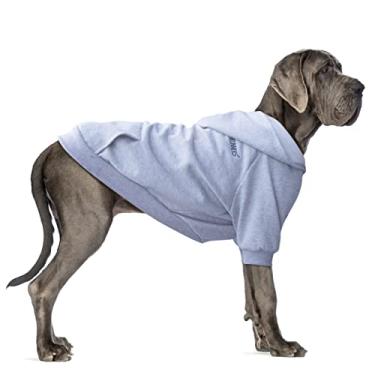 Imagem de ARUNNERS Roupas de cachorro extragrandes com capuz e zíper para cães grandes, Labrador Border Collie Cinza 4GG