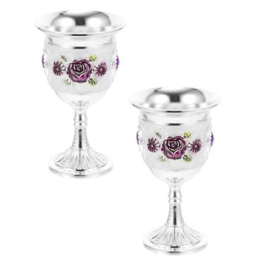 Imagem de 2 Unidades Cálice De Liga De Metal Gótico Taças De Vinho Taças De Bar Beber Taças Cálice De Vinho Branco Vidro De Tiro Taça De Bebida Roxo Estilo Europeu Recipiente Noiva