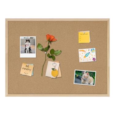 Imagem de DAHAPYBOO Quadro de avisos de cortiça, quadro de cortiça 61 x 45 cm para escritório com placas de madeira de carvalho, quadro de mensagens ou decoração de quadro de visão.