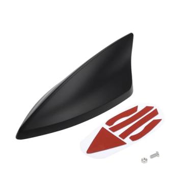 Imagem de VekAuto Antena de barbatana de tubarão, antena de teto de sinal AM/FM universal para carro, carro, SUV, caminhão, off-road, material ABS com base adesiva, preto fosco