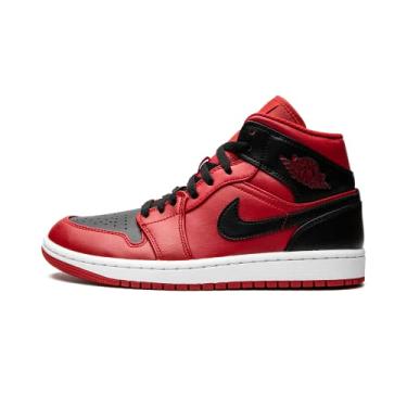 Imagem de Nike Tênis masculino Air Jordan 1 Mid, Ginásio vermelho, preto e branco, 45