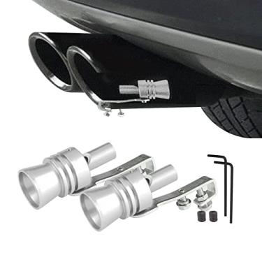 Imagem de Middrivr 2Pcs Car Turbo Whistle, Apito Turbo Universal de Liga de Alumínio, Tamanho Xl Alumínio Liga Universal Turbo Som Silenciador de Escape Tubo Apito Carro Roar Make (Prata)