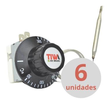 Imagem de Kit C/ 6 Termostato Analógico Tiwa 50/300 30a S Bucha Curto - TIWA DO 