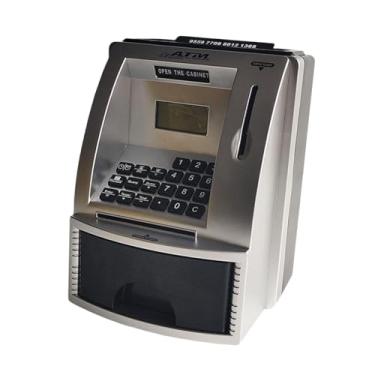 Imagem de Esquirla Cofrinho ATM para crianças Caixa de poupança Prompt de voz Moeda eletrônica Lata para idades 3 4 5 6 7 8 Presentes de aniversário, Argento