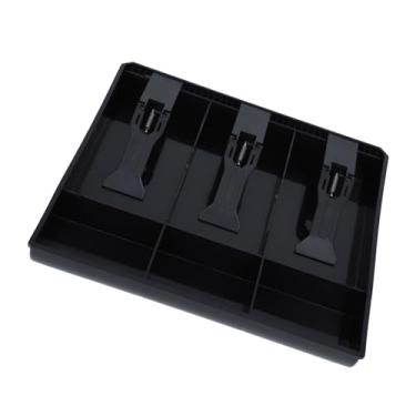 Imagem de Bandeja de Inserção de Gaveta de Dinheiro Resistente Durável Clipe Caixa de Armazenamento de Dinheiro 3 Contas 3 Moedas Branco (Preto)