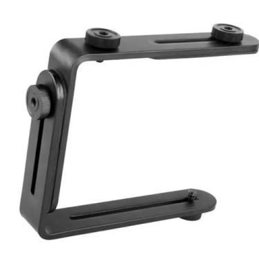 Imagem de DBEIXIWEI Suporte de câmera em forma de L para fotos, suporte de câmera, kit de suporte de metal duplo em forma de L para peças sobressalentes DSLR
