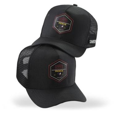 Imagem de Boné Trucker Preto Pampas Galo Telinha Aba Curva Masculino Country - P