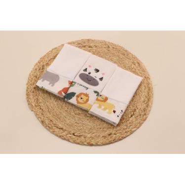 Imagem de Kit Fralda de Boca Bebê 100% Algodão Estampada Variedades Menino - Ben