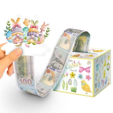 Imagem de Caixa de dinheiro de Páscoa para puxar dinheiro, suporte de dinheiro, presente para crianças e adultos, caixa de ovos de coelhinho da Páscoa divertida, caixa de presente surpresa para pais, amantes e