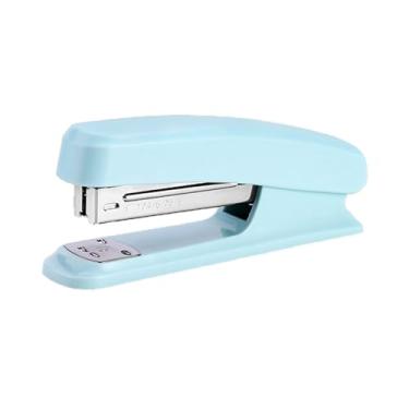 Imagem de Autminia Grampeador azul de mesa, capacidade para 20 folhas, adequado para grampos 24/6 e 26/6, antiderrapante, reduzido esforço, grampeador de mesa de metal durável portátil para material de