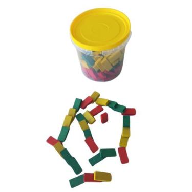 Imagem de Brinquedo Efeito Dominó de Madeira com Blocos Coloridos - Zaramela, 12