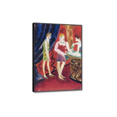 Imagem de Otto Dix Impressão em tela arte de parede famosas pinturas a óleo reproduções "Sailor and girl" Fine Art Poster Prints. Imagens abstratas em tela para decoração de parede 50x70 cm (20x28in) BlackFrame