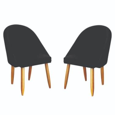 Imagem de Kit com 2 Cadeiras Pratica Recepção Atendimento Escritório Sala de Jantar(PRETO)
