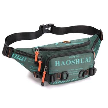 Imagem de Pochete tática para homens e mulheres, bolsa de cintura militar, bolsa utilitária para quadril, bolsa transversal para ciclismo, caminhada, pesca, Verde escuro, One Size