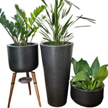 Imagem de Kit 3 Vasos de Planta Decoração Externa Área Gourmet e Lazer - Alpe & 
