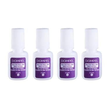 Imagem de Kit 4 Cola Para Unhas Postiças Com Pincel 5g Profissional Salão de Bel